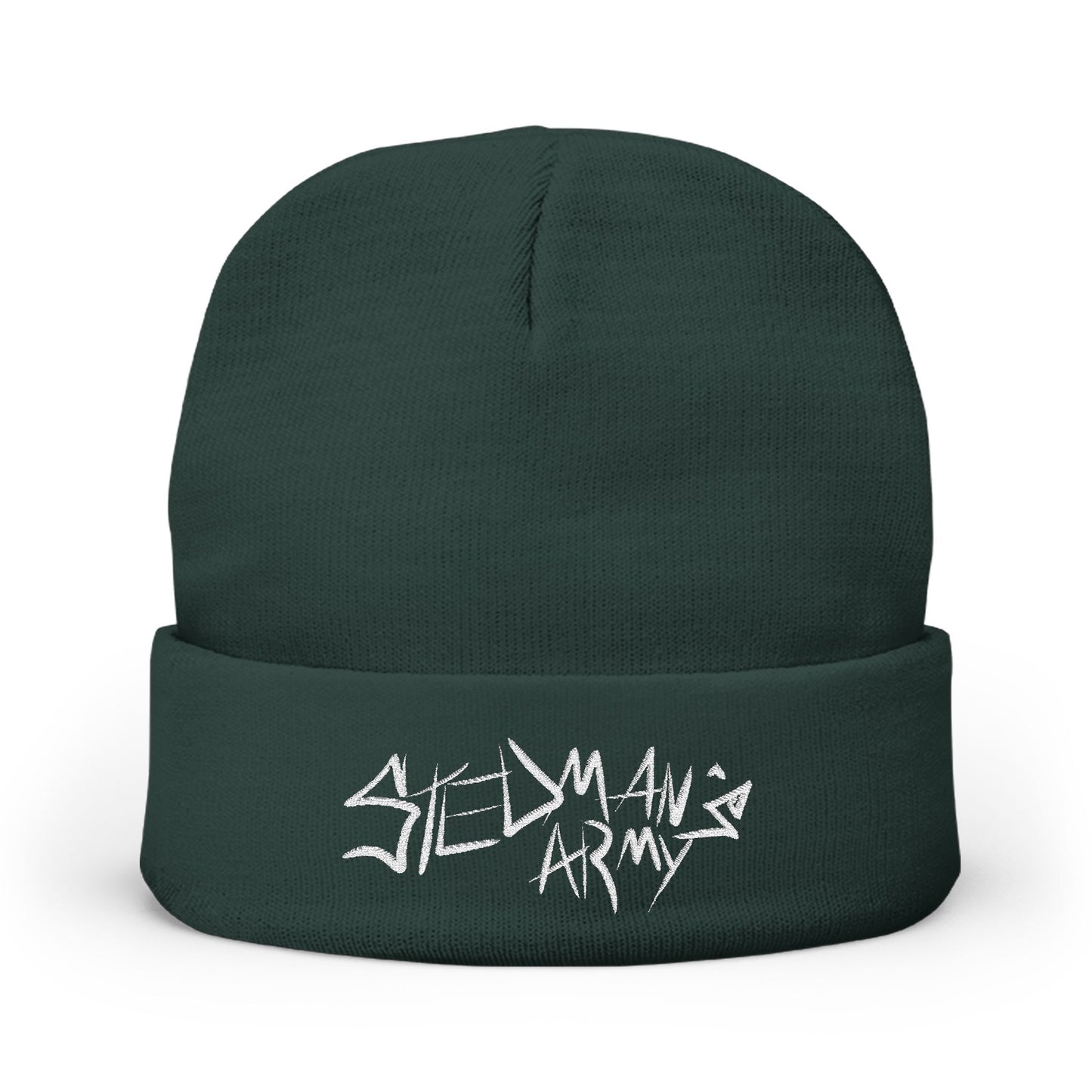 Stedman's Army Knit Beanie with Embroidery, Cozy Winter Hat, Streetwear Beanie, Unique Gift for Him/Her, Everyday Fashion Accessory