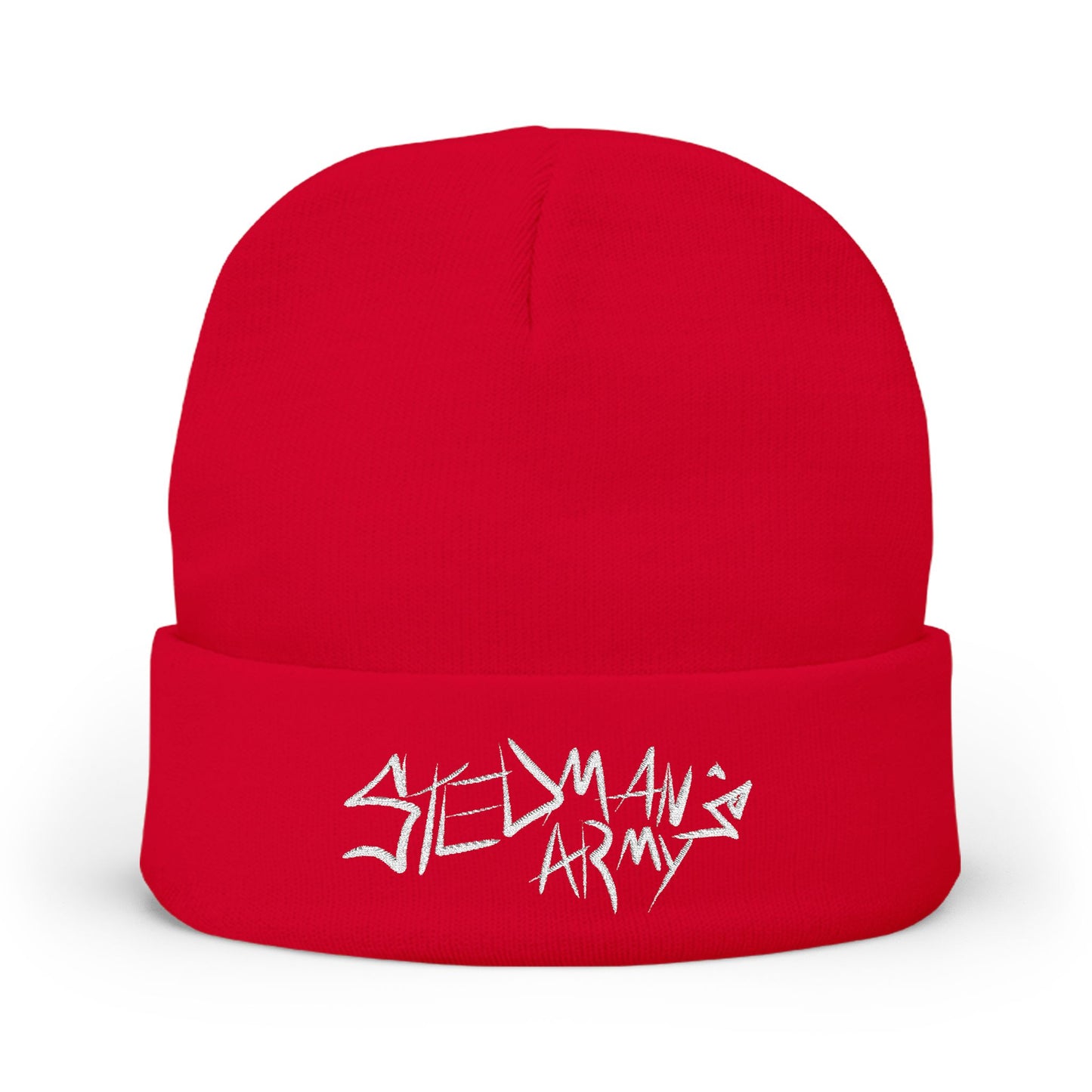Stedman's Army Knit Beanie with Embroidery, Cozy Winter Hat, Streetwear Beanie, Unique Gift for Him/Her, Everyday Fashion Accessory