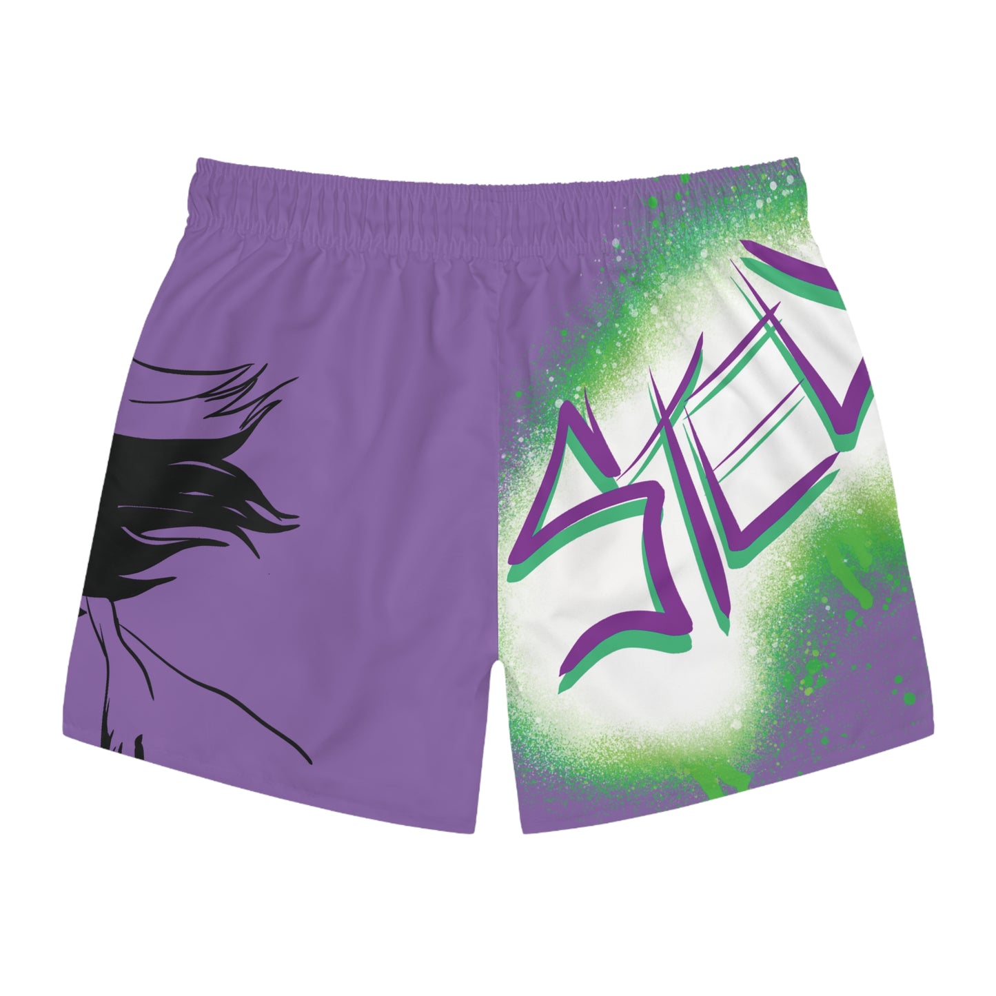 Stedman's Army Graffiti Swim Trunks, Trendy Beach Shorts, Summer Swimwear, Graphic Swim Shorts, Vacation Swim Trunks