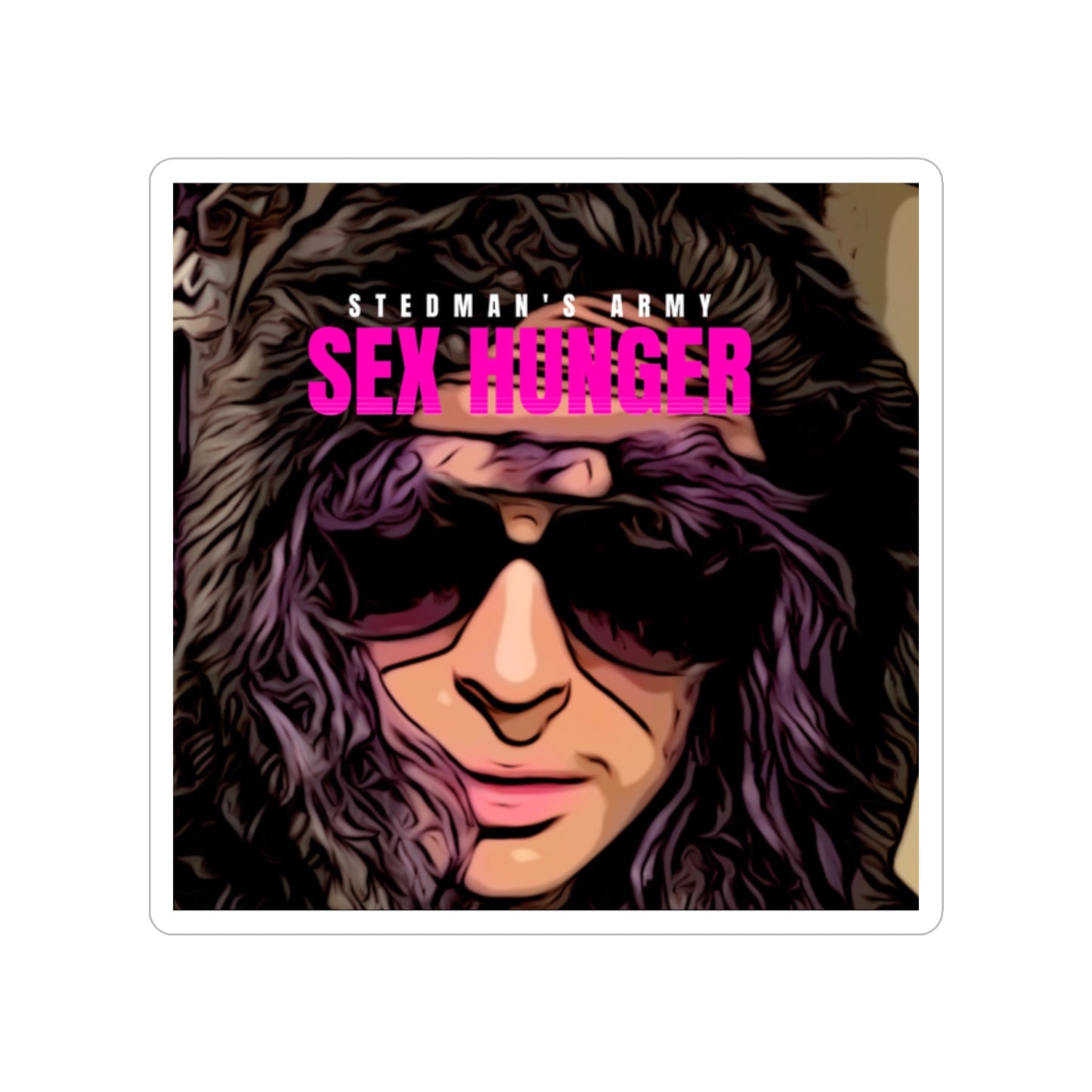 Stedman's Army Die-Cut Outdoor Stickers - "Sex Hunger" - Bold & Fun Vinyl Decal for Personalization