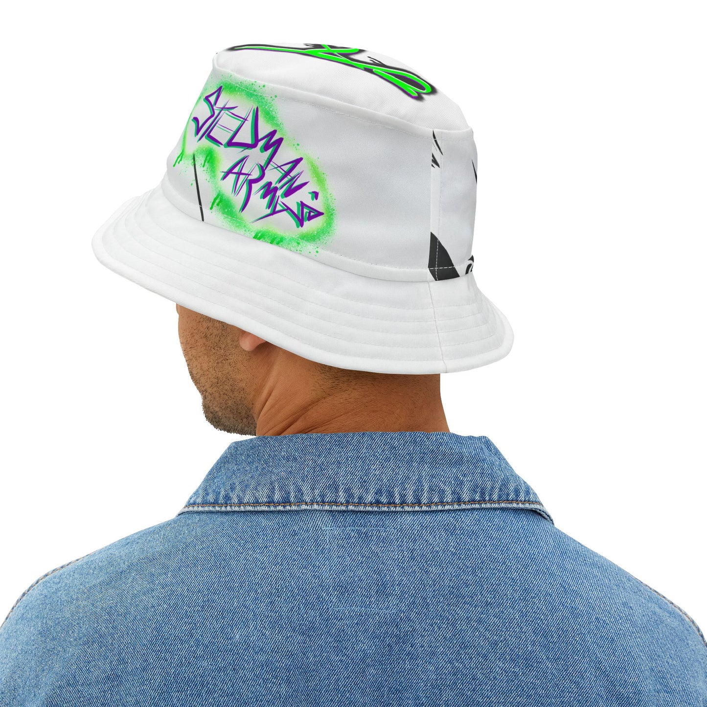Stedman's Army AOP Bucket Hat - Trendy Sun Protection for Outdoor Adventures, Fashion Statement, Gift for Hat Lovers, Summer Accessory, Casual Wear