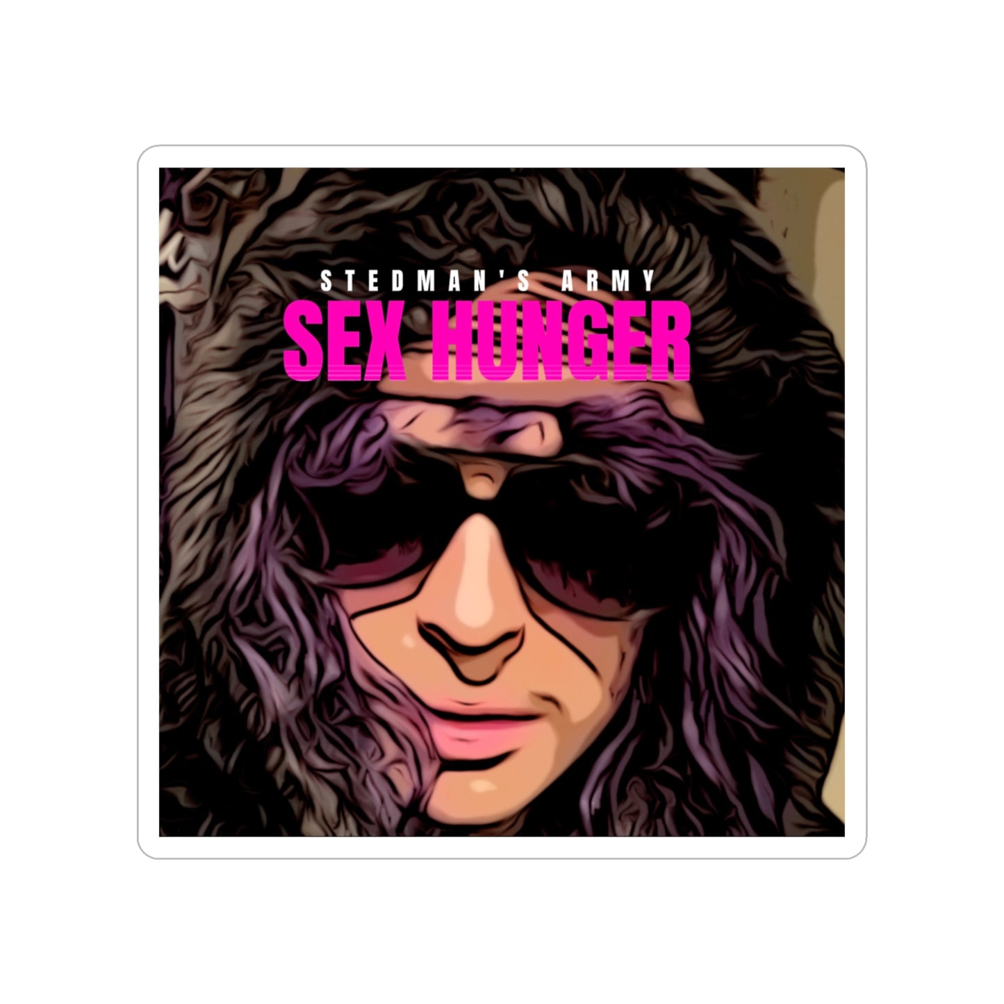 Stedman's Army Die-Cut Outdoor Stickers - "Sex Hunger" - Bold & Fun Vinyl Decal for Personalization