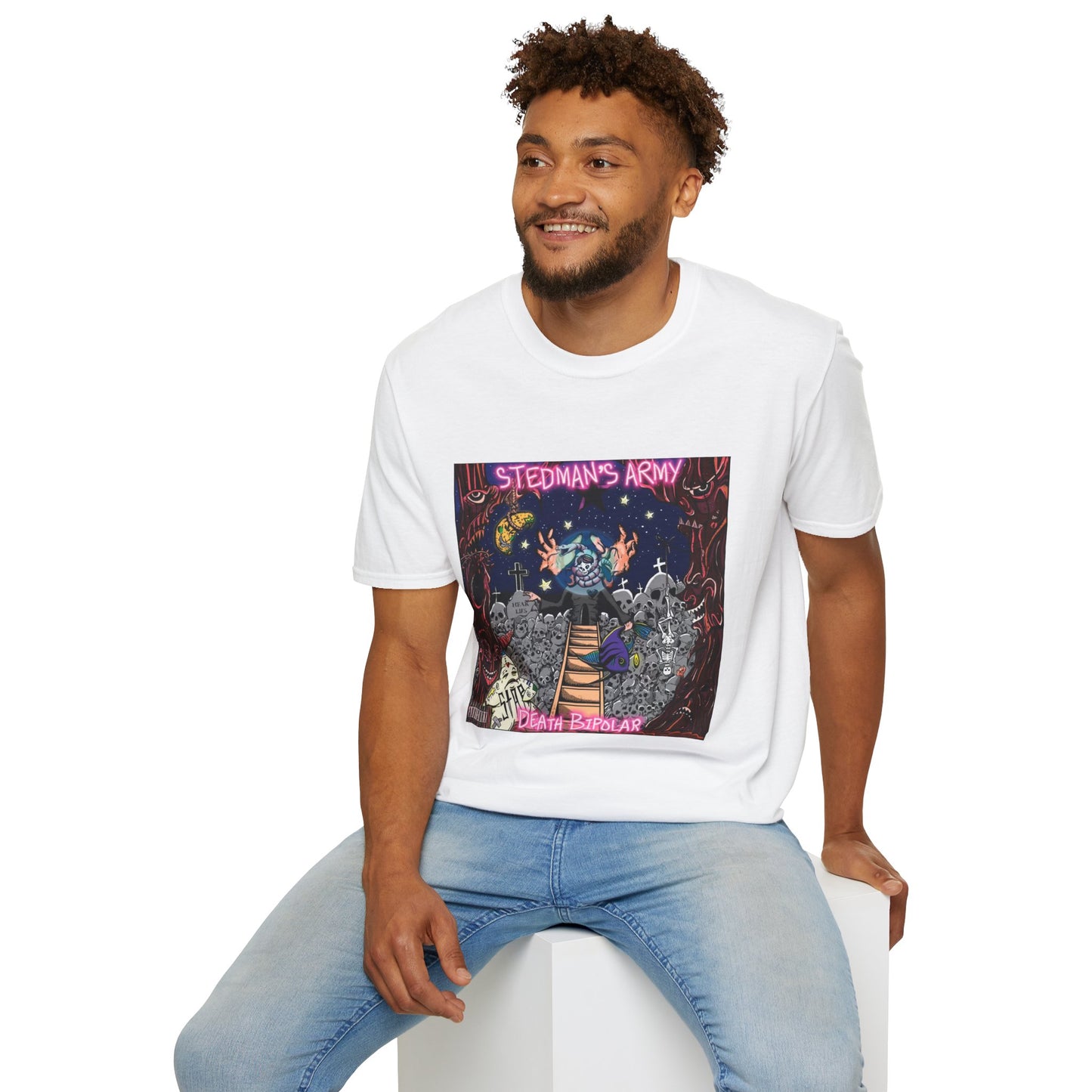 Stedman's Army "Death Bipolar"- Graffiti Style Unisex T-Shirt - Urban Streetwear Apparel