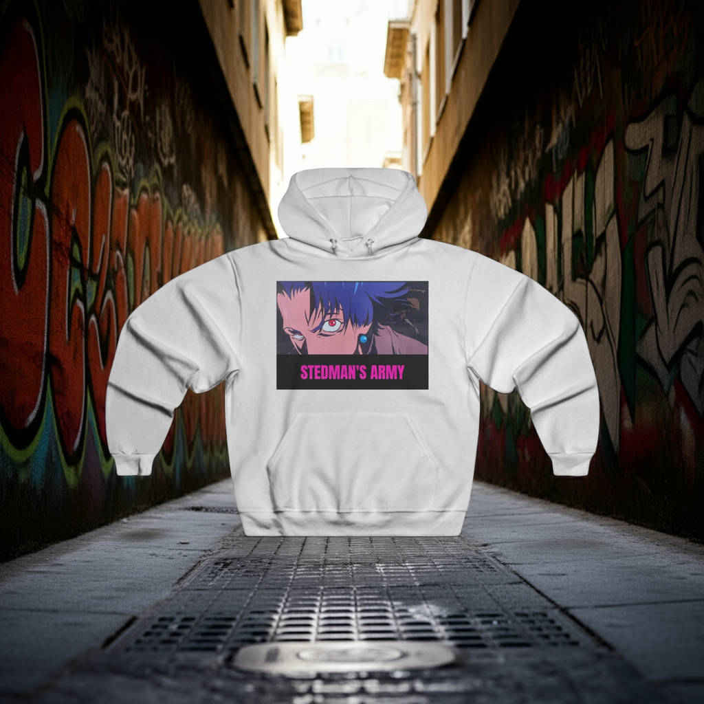 Stedman's Army "Mugen" Graffiti-Style Hooded Sweatshirt with Unique Artwork