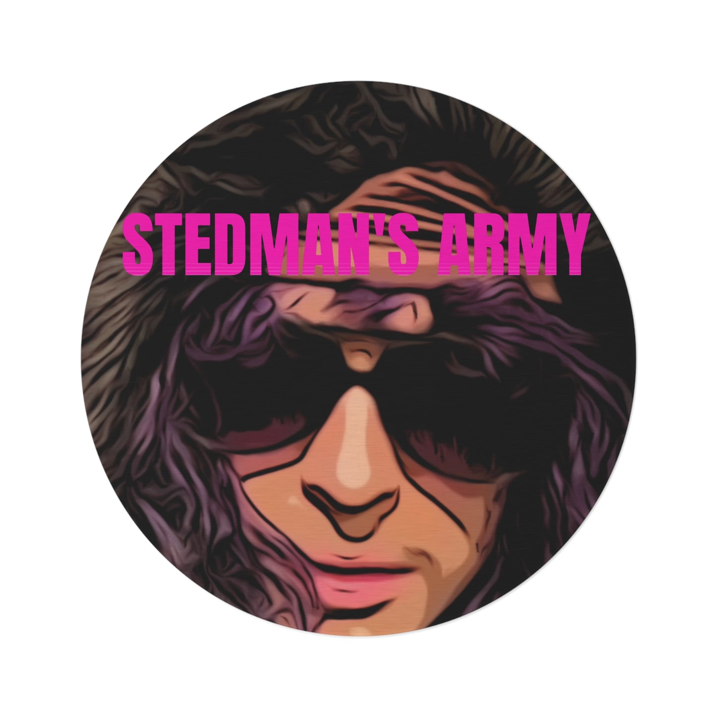 Stedman's Army Round Rug - Stylish Floor Decor for Fans