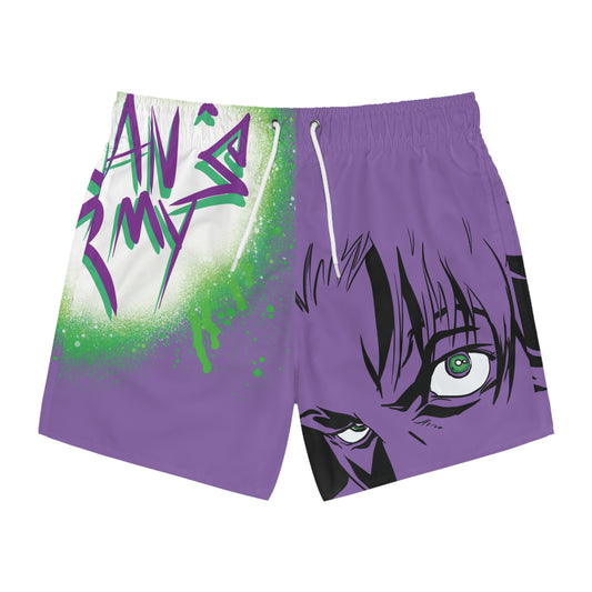 Stedman's Army Graffiti Swim Trunks, Trendy Beach Shorts, Summer Swimwear, Graphic Swim Shorts, Vacation Swim Trunks