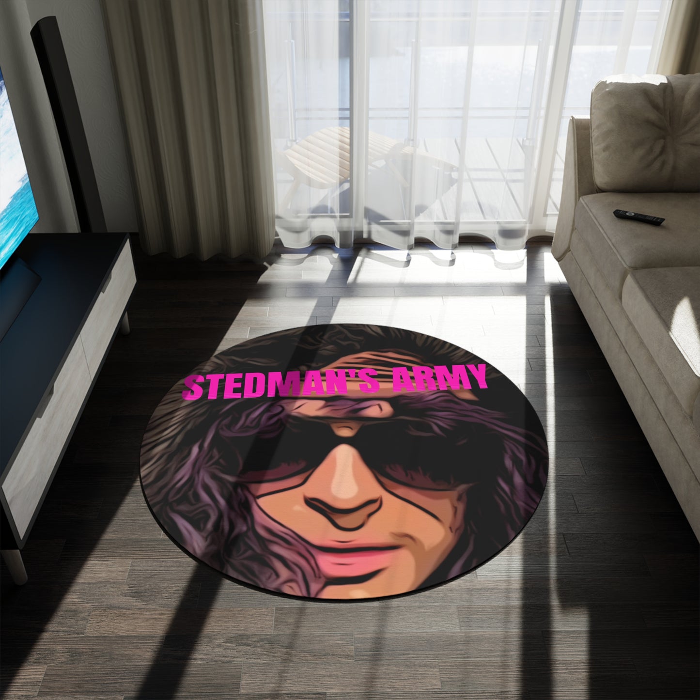 Stedman's Army Round Rug - Stylish Floor Decor for Fans
