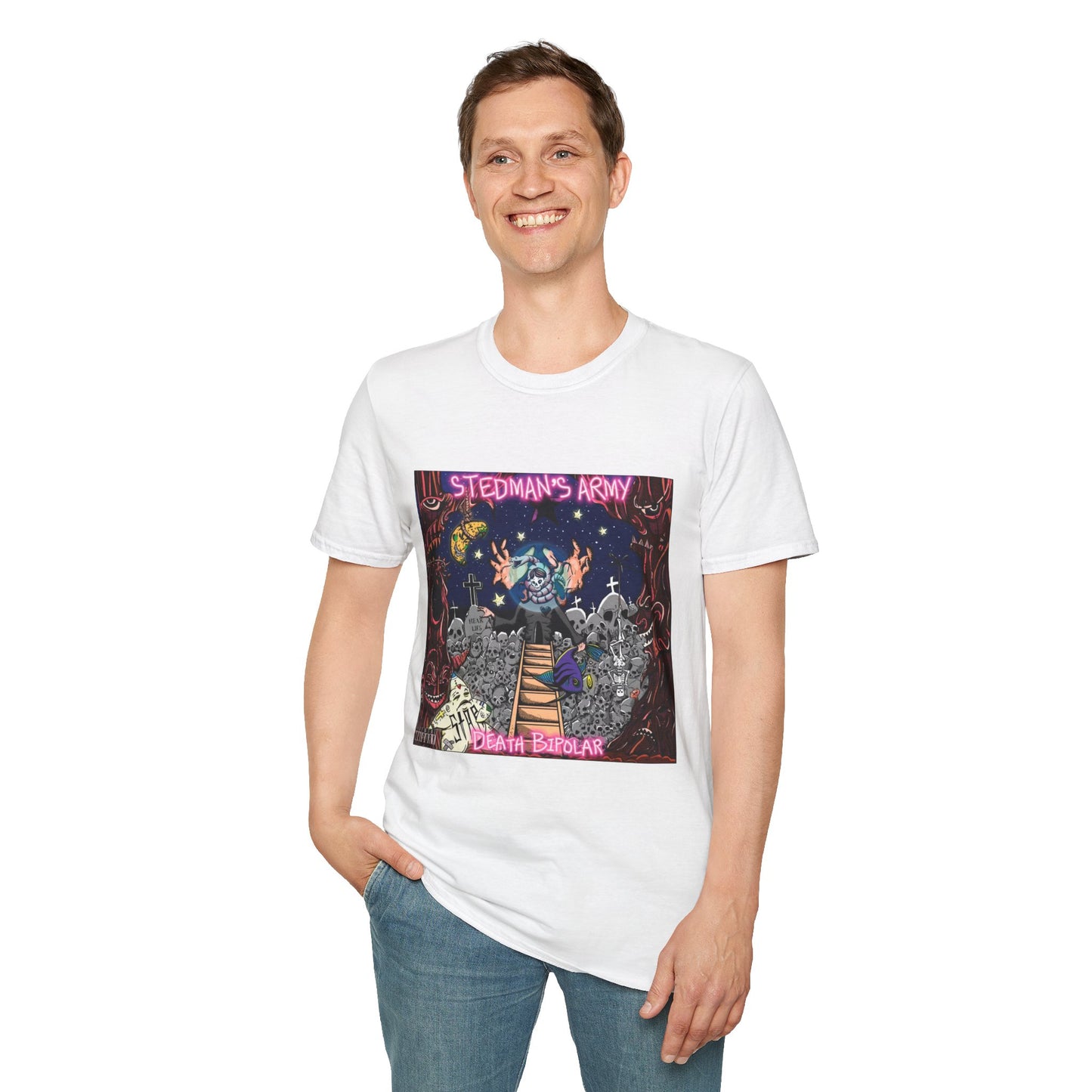 Stedman's Army "Death Bipolar"- Graffiti Style Unisex T-Shirt - Urban Streetwear Apparel